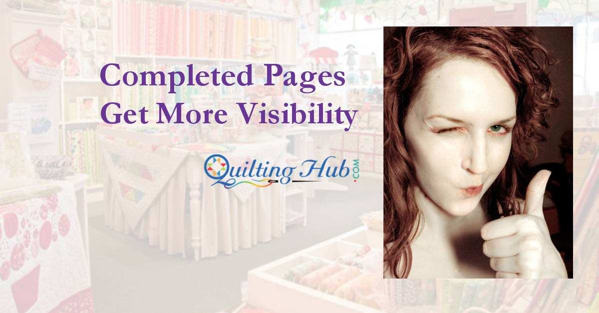 Completed Pages Get More Visibility