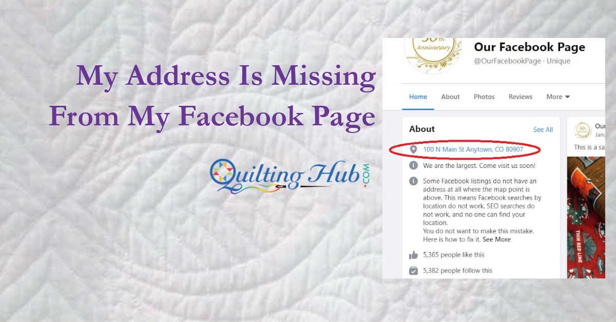 My Address Is Missing From My Facebook Page