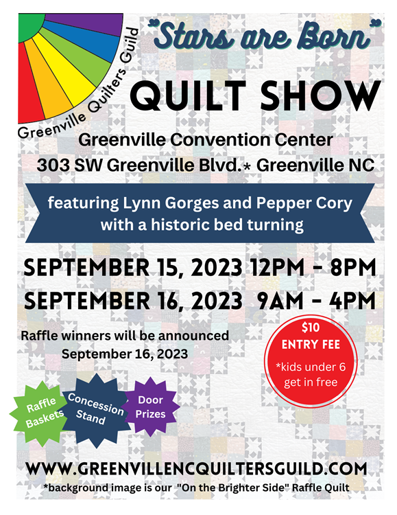 Greenville Quilters Guild presents “Stars are Born” in Greenville, North Carolina on QuiltingHub
